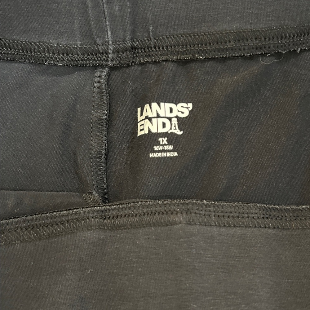 Lands' End Classic Black Leggings - Picture 2 of 4